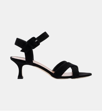 Rosalia - Sandales En Cuir Chèvre Velours Noir - Parallèle - Noir