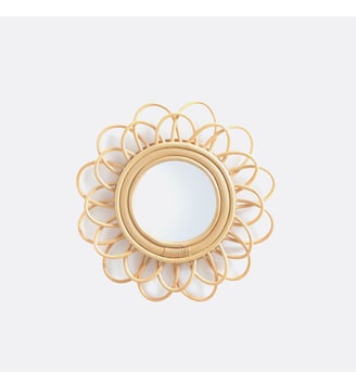 Miroir rotin forme fleur double Ø36 cm La Redoute Interieurs