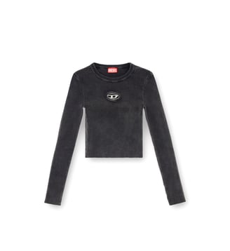 Pull crop avec logo cut-out - Diesel - Noir
