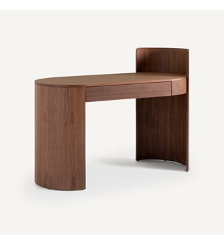 Bureau en plaqué noyer et cuir - AM.PM - Noyer