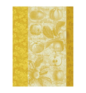 Torchon Pommes à croquer 100% coton - Le Jacquard Francais - Gold