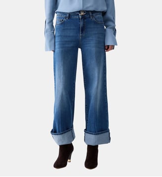 Jean flare taille haute - Liu Jo - Denim bleu