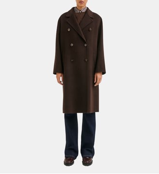 Manteau croisé en laine double face - ALBERTINE - Pablo - Cinnamon