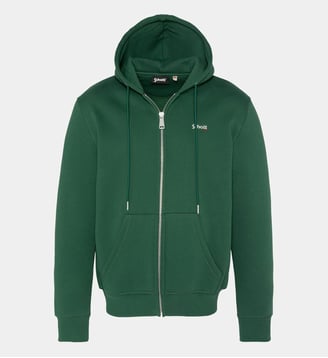 Sweatshirt zippé à capuche - Schott - Vert