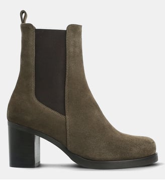 Boots chelsea faustine - cuir velours - Colisée Paris - Vert