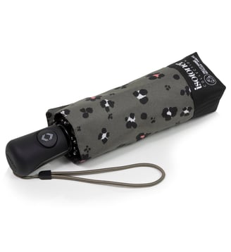 Parapluie solide, déperlant, large couverture 98 cm, mini 21cm et automatique - Isotoner - Léopard kaki