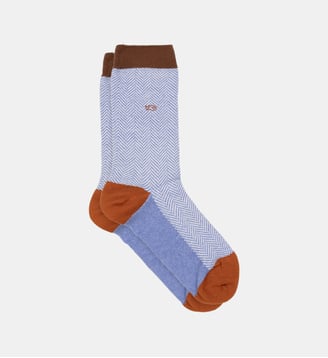 Chaussettes en coton peigné chevrons - Billybelt - Bleu clair