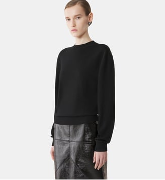 Pull Détail Gros Grain En Mérinos - Lanvin - Noir