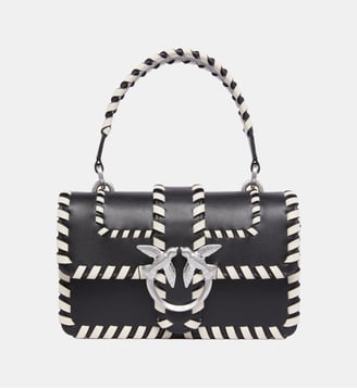 Petit sac à main mini love bag en cuir - Pinko - Noir et blanc