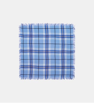 Mini carré Swann Tartan - Bompard - Bleu agate et atlantique
