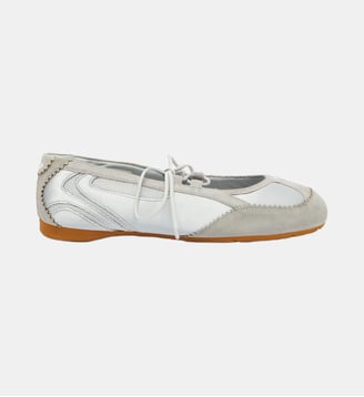 D-Mile - Ballerines à lacets en cuir et mesh - Diesel - Gris clair