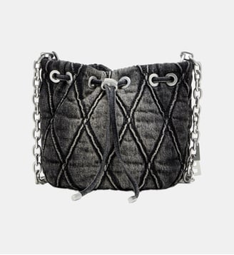 Charm-D S-Mini sac seau en denim matelassé traité - Diesel - Noir