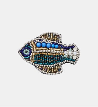 Broche poisson perles de rocaille - Balaboosté - Bleu