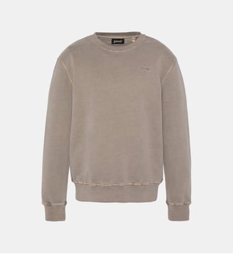 Sweatshirt col rond effet délavé - Schott - Taupe