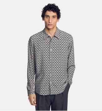 Chemise imprimé chaine - Sandro - Gris