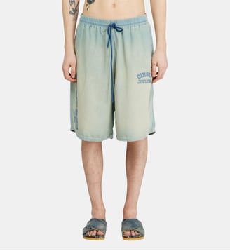 Short en denim fluide à effet sali - Diesel - Bleu clair