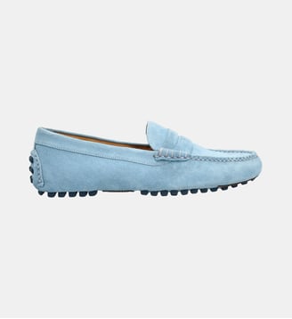 Mocassin derbies buck driver hampton - cuir velours - Fairmount - Bleu clair
