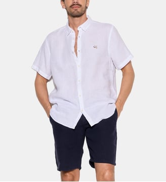 Chemise en lin LINO manches courtes - Chevignon - Blanc