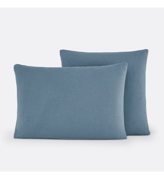 Taie d'oreiller gaze de coton/coton lavé La Redoute Interieurs