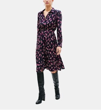 Robe rubby - Motif imprimé - Viscose - Coupe droite - Caroll - Bleu marine