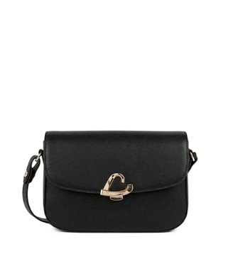 Petit sac trotteur Paris Philos en cuir - Lancaster - Noir
