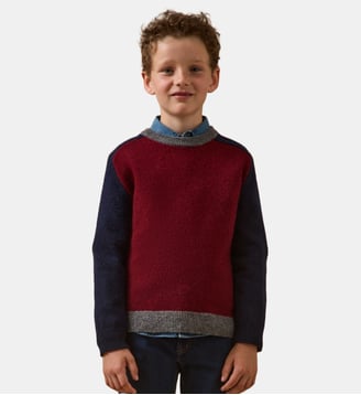 Pull colorblock en laine - Cyrillus - Bordeaux