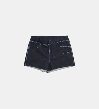 Short en denim avec logo sur le devant - Marni - Denim bleu