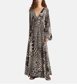 Robe francisco en crêpe de chine all-over - Momonì - Beige