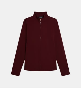 chemise en jersey à pied de col boutonné - Agnès b. - Rouge bordeaux