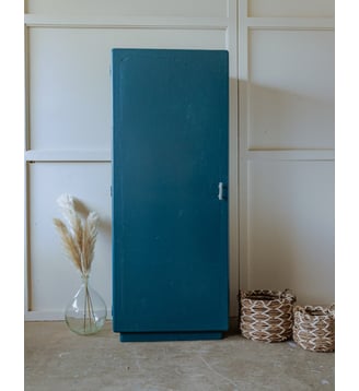 Armoire en bois bleu Blandine N°375- Produit chiné - Debongout - Bleu