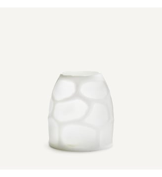 Vase en verre dépoli, H20 cm - AM.PM - Blanc