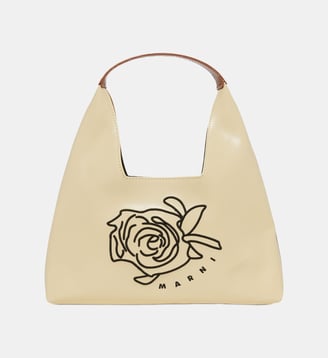 Sac à bandoulière Diamond avec motif floral - Marni - Beige