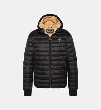 Doudoune à capuche ultra légère doublée polaire - Schott - Noir