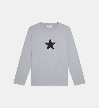 t-shirt en coton sérigraphié - Agnès b. - Gris engrenage