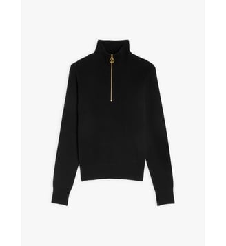 sweat en coton à zip - Agnès b. - Noir