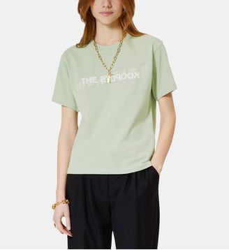 T-shirt What is avec strass - The Kooples - Vert amande