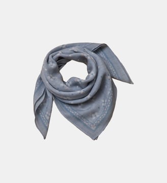 Foulard imprimé en laine - Cyrillus - Bleu grisé