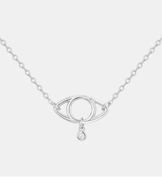 Collier mono-motif L'oeil en Argent avec diamant blanc - La Garçonne Diamant - Argent