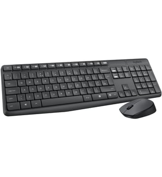 Clavier + Souris MK235 sans fil silencieux - Logitech - Gris