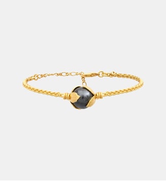 Bracelet fin   doré à l'or fin - Lucy - Satellite - Noir
