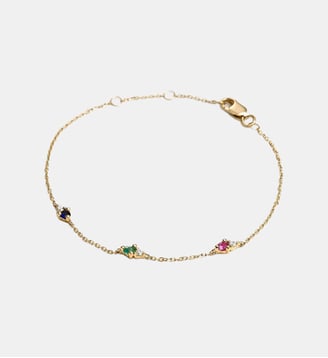 Bracelet en or jaune 9 carats avec saphir, émeraude - Aristocrazy - Or