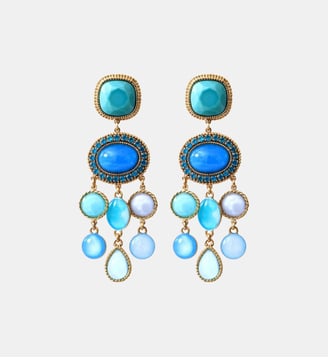 Boucles d'oreilles tiges percées   - Louise - Satellite - Bleu turquoise