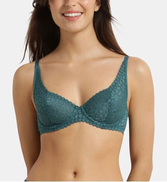 Soutien-gorge emboîtant en dentelle avec armatures Daily Dentelle - Dim - Vert océan
