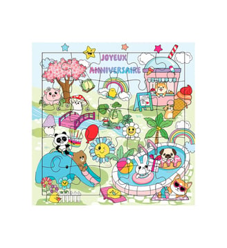 Carte Puzzle Kawaï - Cartesdart - Multicolore
