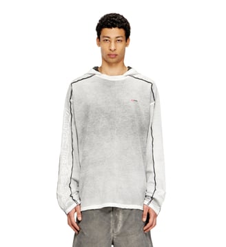Sweat en coton avec effet spray de couleur - Diesel - Gris
