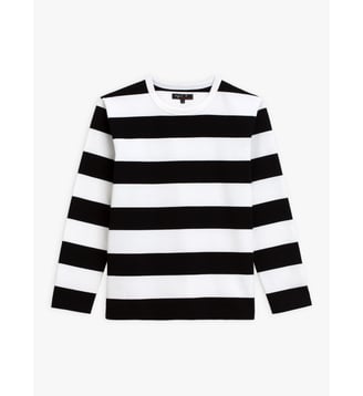 t-shirt cool rayures larges - Agnès b. - Noir et blanc