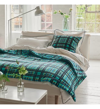 Courtepointe imprimée, CHENNAI AZURE - Designers Guild - Bleu
