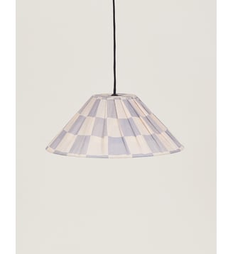 Abat-jour plissé pour suspension 50 cm Ava - Nobodinoz - Blue ink checks