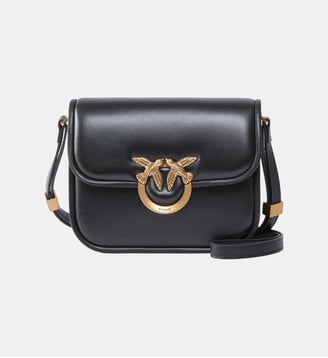 Sac moyen à épaule love bag box en cuir nappa - Pinko - Noir or antique