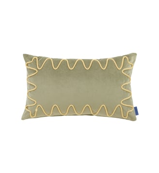 Coussin brodé Rita Eco-velours - Nobodinoz - Vert